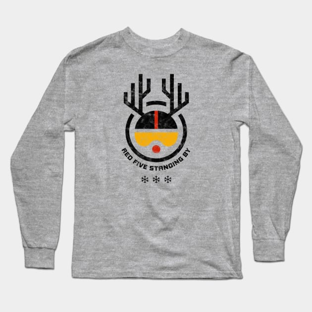 Rudolph Red Five Standing By Light Background Long Sleeve T-Shirt by Mara Escalante